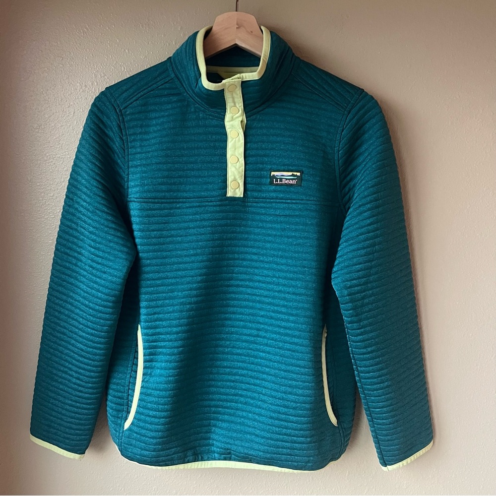 LL Bean Airlight Knit Pullover Women’s S PET Sweater Sweatshirt Teal Outdoor - Picture 1 of 10
